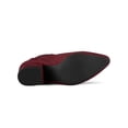 thumbnail image 3 of Unique Bargains Women's Pointed Toe Chunky Heel Chelsea Ankle Boots Burgundy 8, 3 of 8