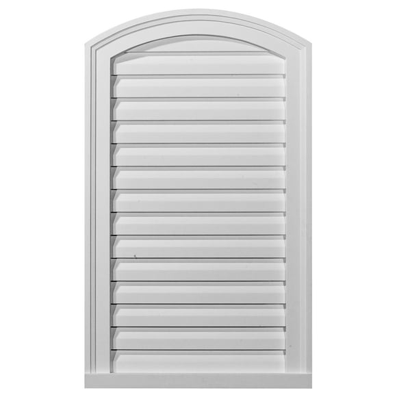 Ekena Millwork 18"W x 29"H Eyebrow Urethane Gable Vent Louver, Non-Functional