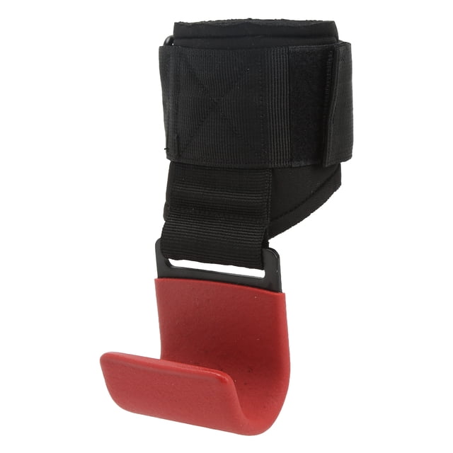 Poignée de Levage Robuste, Paumes Protection SBR Tampon de Levage de Poids Poignée de Main Crochet en Acier Polyvalent pour Entraînement Rouge, Noir