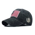 thumbnail image 2 of Adult Classic American Flag Washed Old Letter American Sunshade Baseball Cap, 2 of 3