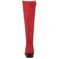 thumbnail image 2 of BLISSFUL STEP Women's Knee High Boots Chunky Heel Faux Suede Fall Winter Boots Red 6, 2 of 7