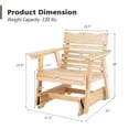 thumbnail image 3 of Costway 2 PCS Patio Outdoor Wood Slat Rocking Chair Porch Rocker Curved Seat 330 Lbs, 3 of 9
