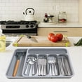 thumbnail image 1 of Chmadoxn Closet Organizers and Storage, Five Compartment Kitchen Drawer Organizer Expandable Cutlery Storage Box Compartmentalized Knife Fork And Chopstick Organizer Plastic Cutlery Storage Box, 1 of 6