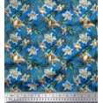 thumbnail image 1 of Soimoi Polyester Crepe Fabric Monstera Leaf & Floral Print Fabric by The Yard 52 Inch Wide, 1 of 5