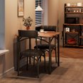 thumbnail image 3 of 3 Piece Dining Table Set,Small Kitchen Table Chairs for 2,Metal and Wood Square Breakfast Table Set with 2 Upholstered Chairs,for Small Space,Dining Room,Apartment, 3 of 7