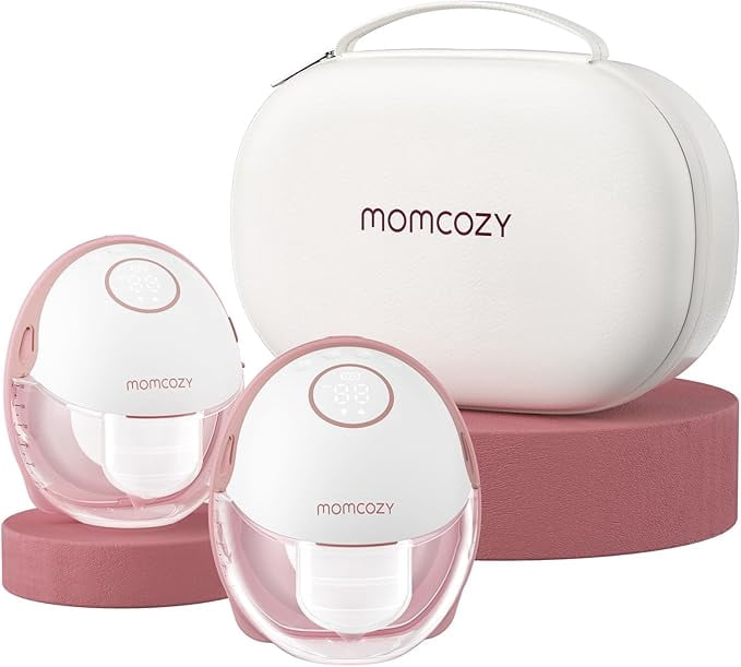 Momcozy M6 Hands Free Dual Electric Breast Pump, Wearable Breastfeeding Pump, DoubleFit Flange with 3 Modes & 9 Levels, Cozy Red