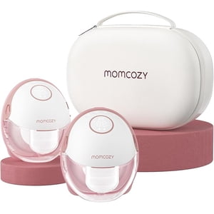 Momcozy M6 Pompe à sein électrique double mains, pompe à allaitement portable, DoubleFit Mélange avec 3 Modes & 9 Niveaux, Rouge Cozy