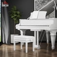 thumbnail image 2 of HOMCOM Height Adjustable Piano Bench with PU Leather Padded, 2 of 9