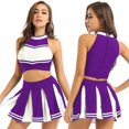 thumbnail image 2 of Fgnfyis Ensemble Jupe Courte de Cheerleading pour Femmes Jeu de Rôle Cheerleading Ensemble Jupe Courte de Carnaval Violet m, 2 of 3