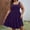 Purple, variant on Plus Size Dress, Women's Summer Sleeveless Maxi Dress, Loose Fit Casual Round Neck Solid Color Polyester Matte, for Daily Wear