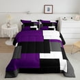 thumbnail image 2 of Erosebridal Rectangle Geometry Bedding Comforter Set, Abstract Checkered Bedding Sets with Comforter, Chic Minimalst Reversible Down Comforter, Microfiber Bedroom Decoration, 2pcs, 2 of 8