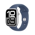 thumbnail image 1 of Apple Watch Series 10 GPS 46mm Silver Aluminum Case with Denim Sport Band - M/L, 1 of 10