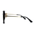 thumbnail image 4 of Floral Rhinestone Jewel Pin Hinge Metal Arms Square Luxury Diva Sunglasses All Black, 4 of 4