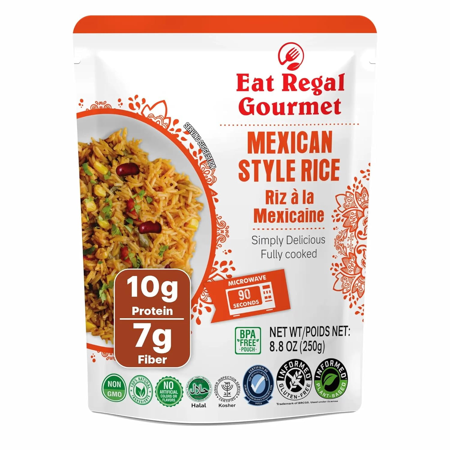 Eat Regal Shelf-Stable Mexican Style Rice Side Dish, Ready To Eat In 1.5 Minutes, Bpa-Free Pouch, 8.8 Oz, Pack Of 7 Pack Of 7