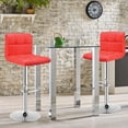 thumbnail image 3 of Costway Set of 2 Bar Stools Adjustable Swivel Kitchen Counter Bar Chair PU Leather Red, 3 of 10