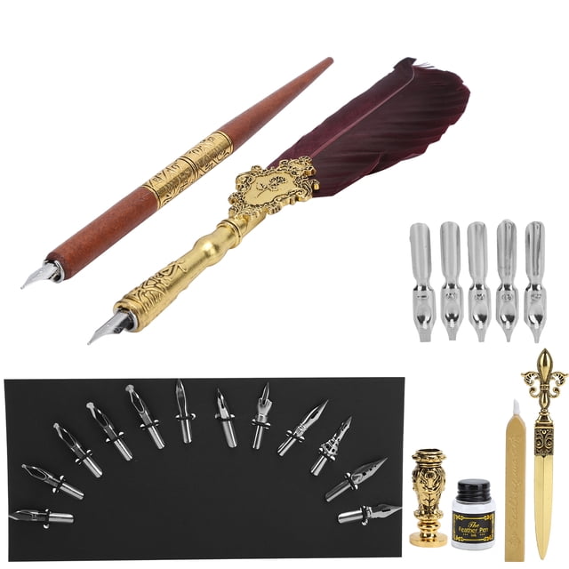 Feather Pen Set Business Retro Student Dipping Pen Creative Quill Kit Writing Correction Supplies