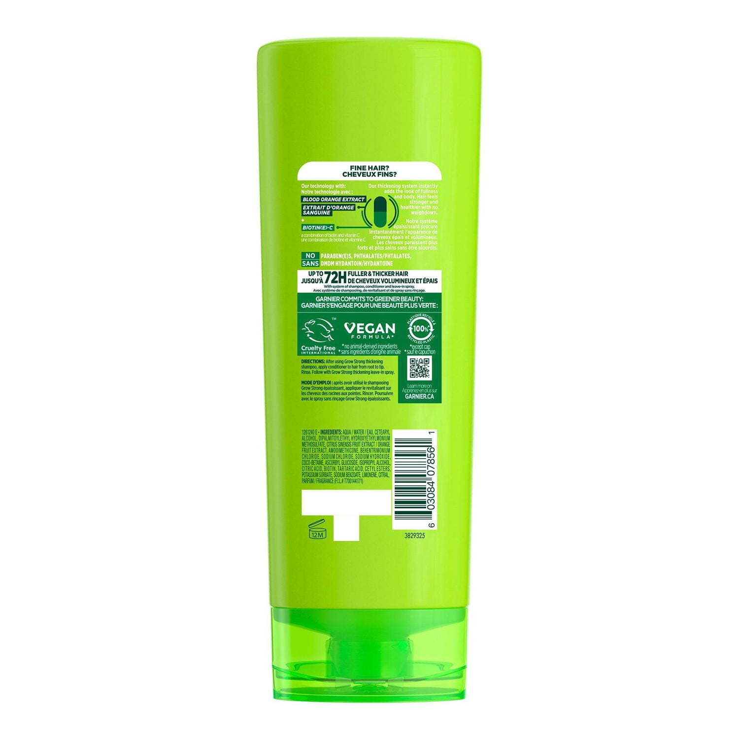Garnier Fructis Grow Strong Revitalisant Épaississant pour Cheveux Fins, avec Vitamine C