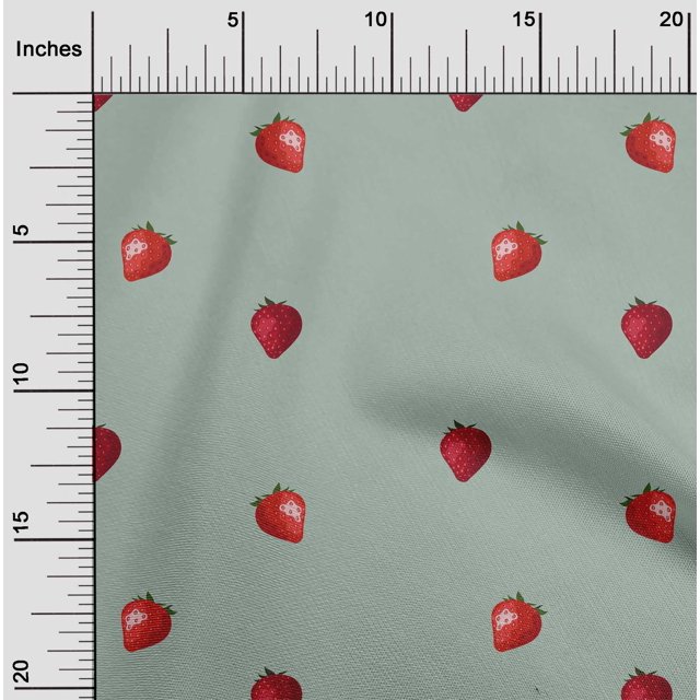 oneOone Tissu en Coton Flex Imprimé Fraise 40 Pouces de Large