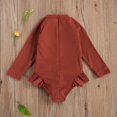 thumbnail image 2 of Baby Girls Long Sleeve Swimsuit Ruffle Zipper Rash Guard Swimwears, 2 of 5