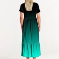 thumbnail image 4 of Penkiiy Robe à Manches Courtes pour Femmes à Imprimé Dégradé, Ample, Unie, Décontractée, d'Été, Fluide, à Étages, Longue Maxi avec Poches, m Bleu Pâle, 4 of 7