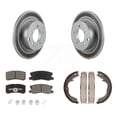 thumbnail image 1 of Transit Auto Rear Disc Coated Rotors Ceramic Pads and Parking Brake Shoes Kit for Car 2008 Mitsubishi Outlander 2.4L with 7 Passenger Seating KGC-103108, 1 of 11