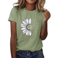 thumbnail image 1 of WTXUE T-Shirts à Manches Courtes, Col Rond, Graphiques, pour Femmes, Été, Ample, Blo, Coton Floral, Décontracté, Vert Menthe/tournesol L, 1 of 6