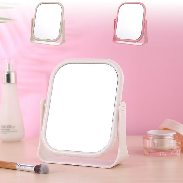 Vaidha Desktop Makeup Mirror Portable Small Mirror Female Dressing Table Desktop Princess Mirror Bedroom Student Dormitory Desktop Makeup Mirror