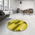 thumbnail image 4 of Ahgly Company Tapis d'Intérieur Ronds Transitionnels Jaunes Lavables à la Machine, 3 Pieds Rond, 4 of 7