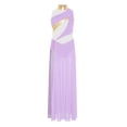 thumbnail image 2 of Moggemol Robe de Danse Sans Manches pour Filles Robe de Danse Contemporaine Fendue Longue Jupe Violette 6, 2 of 4
