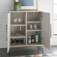 thumbnail image 3 of Pemberly Row Modern Faux Marble and Gold Metal Base Wine Cabinet, 3 of 5