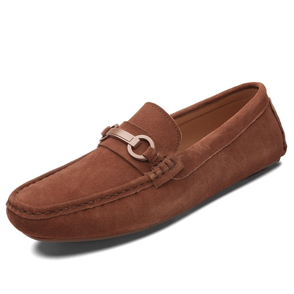 Men's Casual Loafers Slip On Leather Shoes Comfortable Lightweight Driving Shoes Male Moccasins Classic Penny Loafer Flats Boat Shoes Outdoor Walking Shoes