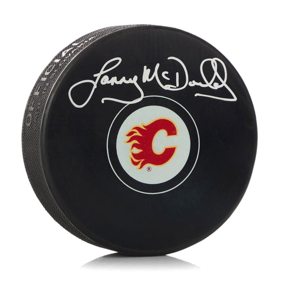 Lanny McDonald Autographed Calgary Flames Hockey Puck