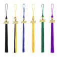 thumbnail image 1 of Tassel Decoration Hanging Date Drop Tassel Pendant Polyester Hanging Graduation Cap Drop Prop, Dark Blue and White, 1 of 9