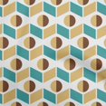thumbnail image 1 of oneOone Silk Tabby Turquoise Blue Fabric Geometric Sewing Material Print Fabric By The Yard 42 Inch Wide, 1 of 4