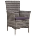 thumbnail image 2 of vidaXL 5 Piece Outdoor Dining Set with Cushions Poly Rattan Grey, 2 of 4
