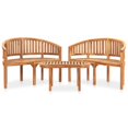 thumbnail image 1 of vidaXL 3 Piece Banana Garden Lounge Set Solid Teak Wood, 1 of 5
