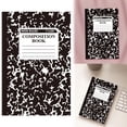 thumbnail image 2 of ZTTD Composition Notebook, 1 Pack, Wide Ruled Paper, 5.51" x 8.27", 60 Pages (30 Sheets) per Comp Book, Notebooks for Work, Wide Ruled Notebook, Black Marble (Black), 2 of 8
