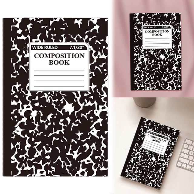 ZTTD Composition Book, Wide Ruled Composition Books, 5.5"x 8.3", Marble Design, Paper Cover, 30 Sheets, Office Supplies