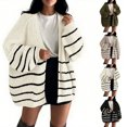 thumbnail image 1 of Yuyuzo Womens Cardigan Sweaters Fall Long Sleeve Dropped Shoulder Knit Open Front Lightweight Oversized Tops, 1 of 4