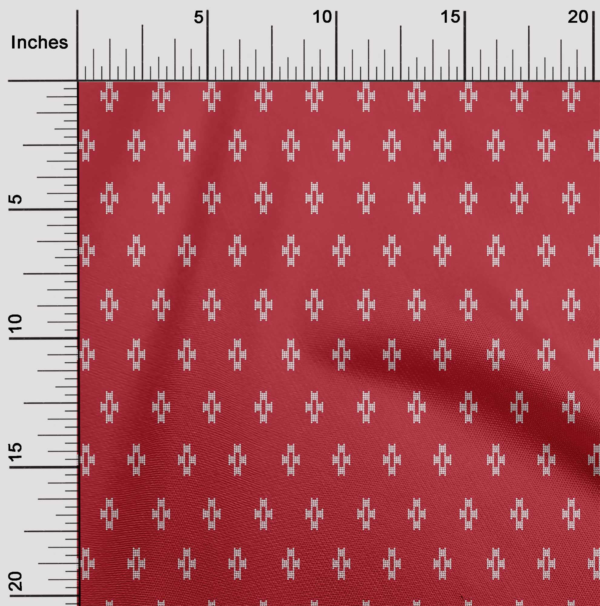 oneOone Tissu Tabby en Soie Imprimé Kasuri Signe Plus 1 Yard 42 Pouces de Large