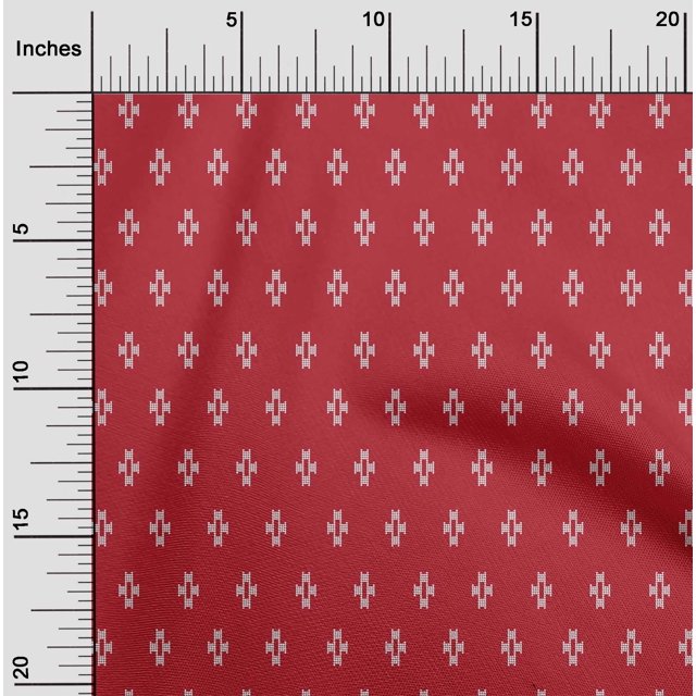 oneOone Cotton Silk Fabric Plus Sign Kasuri Print Fabric BTY 42 Inch Wide