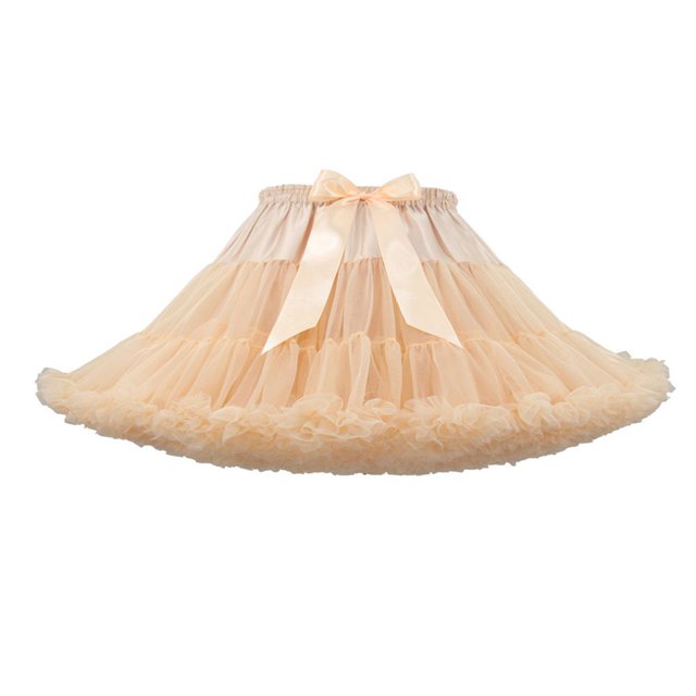 Womens Multi-Layered Solid Pleated Tulle Tutu Puffy Party Club Cosplay Mini Skirt