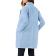 thumbnail image 3 of INSPIRE CHIC Manteau Mi-Long pour Femme à Double Boutonnage, Raglan, à Revers, à Manches Longues, 3 of 7