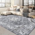 thumbnail image 1 of Garvee Tapis Vintage Usé 8'x10 Pieds pour Aire, Tapis de Salon Lavable à Médaillon Rétro, Tapis Intérieur Antidérapant et Résistant aux Taches pour Chambre et Bureau à Domicile, Gris, 1 of 8