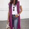 thumbnail image 1 of Birdeem Mode Femmes Manteau Uni Décontracté Sans Manches Haut Long Cardigan Blouse, 1 of 1