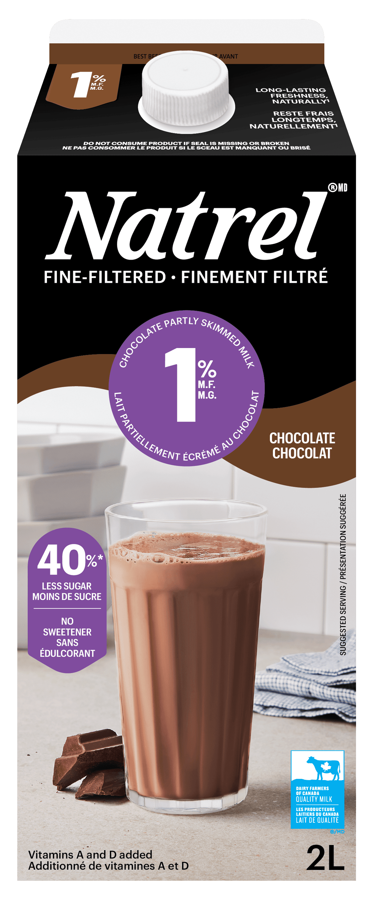 Natrel Lait au Chocolat 1 % Finement Filtré 2L