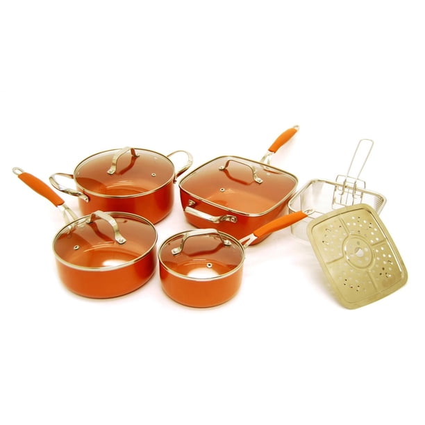 Starfrit Eco Copper 10PC Ceramic Non-Stick Cookware Set, Ceramic