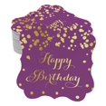 thumbnail image 1 of Inkdotpot Pack Of 100 Happy Birthday Paper Tags DIY Craft Bracket Shape Real Gold Foil Hang Tags, 1 of 6