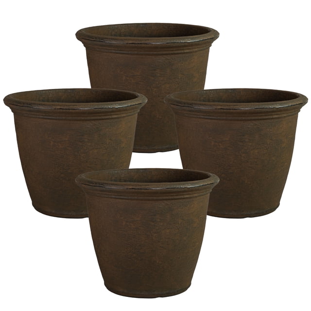 Sunnydaze Weather-Resistant Double-Walled Anjelica Outdoor Flower Pot Planter - 20" - Rust Finish