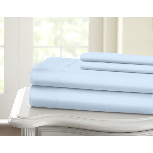 1200 Thread Count 100% Cotton Solid Sheet Set (California King, Blue)